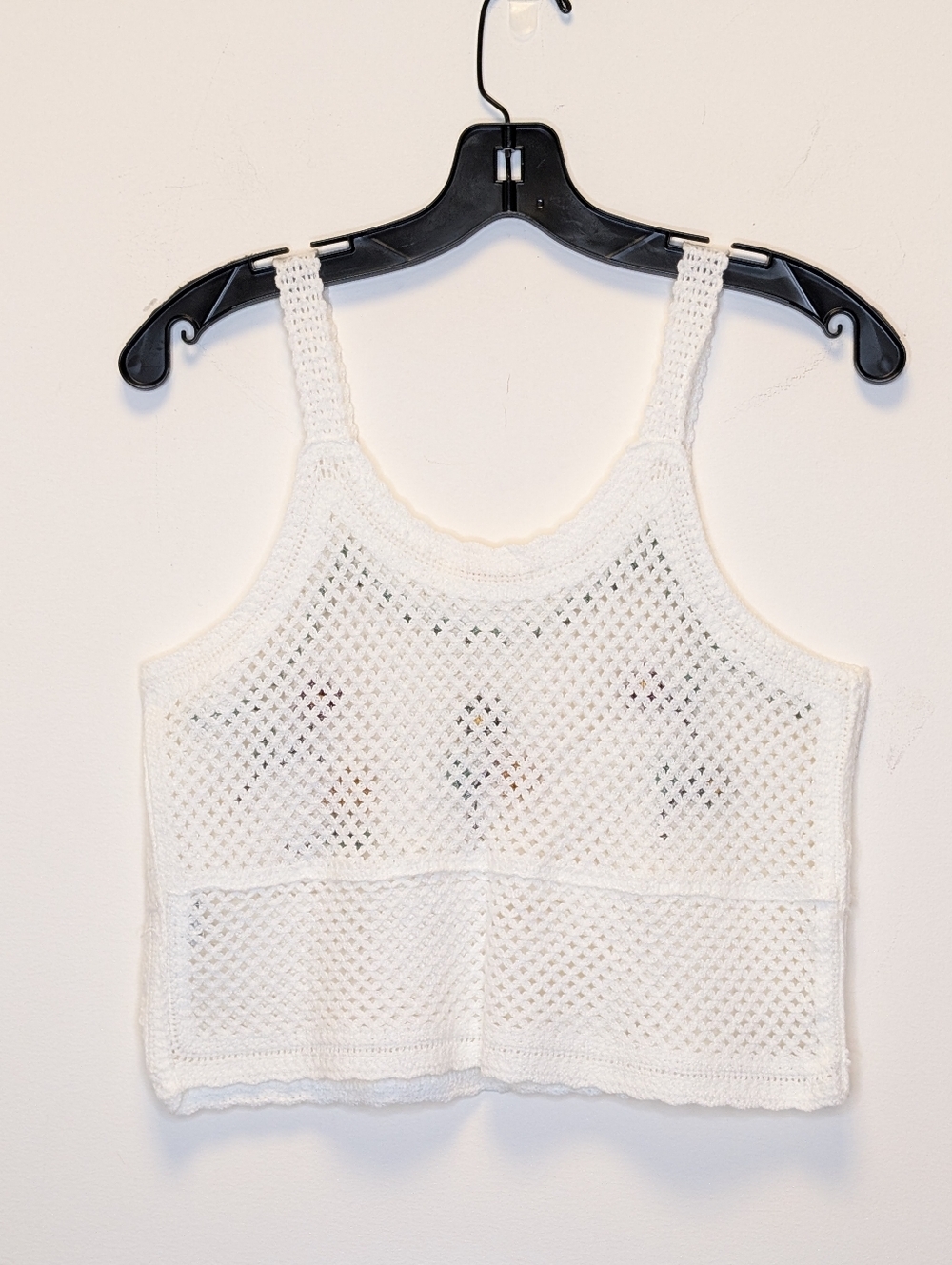 Rebellion Again Crochet Tank Top Floral Embroidered Boho Cottagecore Cream M - Picture 3 of 15